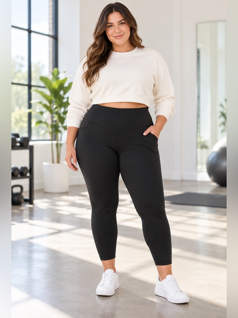 NWT Halara UltraSculpt High Waist Pocket 7/8 Leggings Black 1X